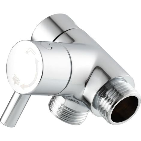 Adaptateur de douche G1/2 en laiton pour douchette à main et tête de pulvérisation fixe, chromé (1/5)