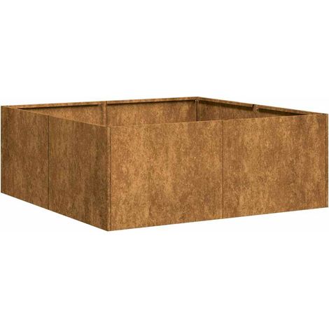 Jardinière，Pot de Fleurs rouillé 80x80x30 cm acier inoxydable CFW32754 (1/5)