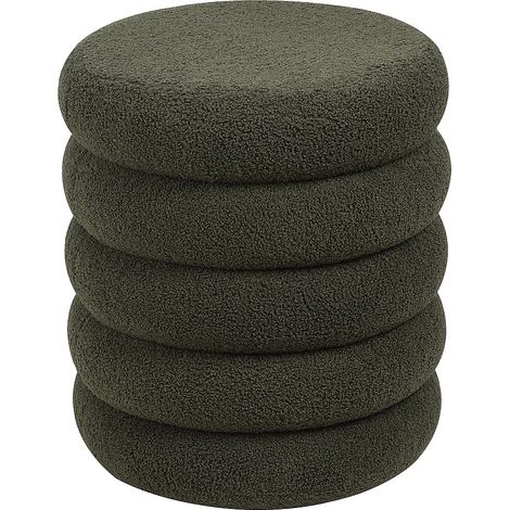 Pouf in Tessuto bouclette Verde abete - ECAMBI