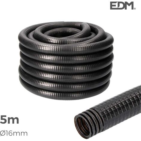 EDM – Gaine électrique préfilée 16mm – Protection extérieure conforme CE – 5m pour câbles 3 fils 1.5mm² – Installation rapide et sécurisée