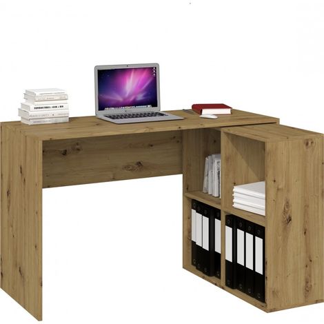 MALOX  2-in-1 corner computer desk  Bookcase 4 niche storage unit  Multi-storage computer table (1/4)
