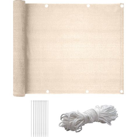Toldo para Balcón Barandilla Cortavientos/Ocultación 500x85cm  Color: Beige