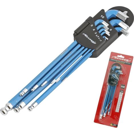 Neilsen 9pc Extra Short & Long Metric Ball Point Hex Allen Key Set 1.5mm - 10mm