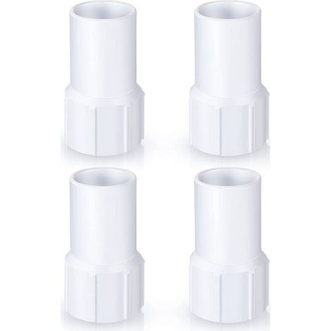 Manchons de tuyau d'aspirateur de piscine, manchons filetés de 1-1/2 pouce, adaptés aux connecteurs d'extrémité d'aspirateur enroulés en spirale, paquet de 4. (1/5)