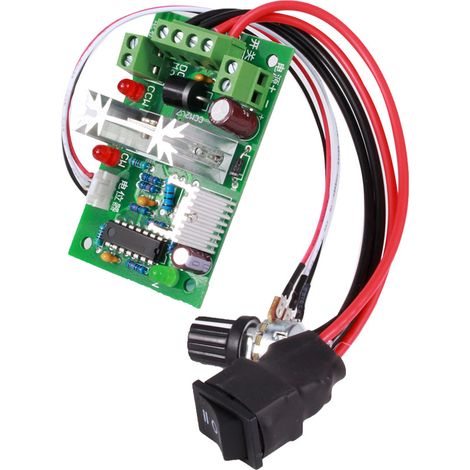 Drehzahlregler für 10V, 12V, 24V, 30V Gleichstrommotoren mit PWM-Steuerung und Wendeschalter (120W) (1/5)