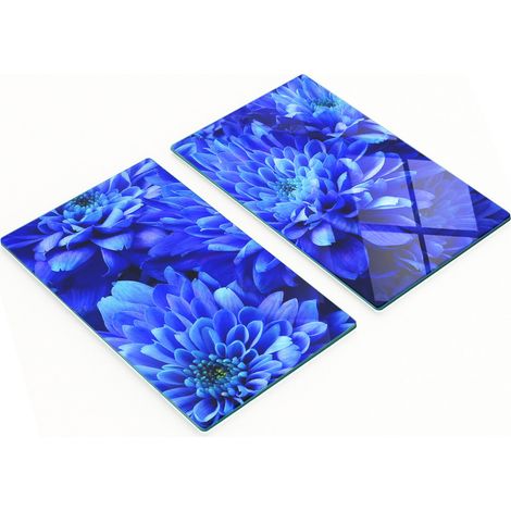Tablas de cortar de cristal para cocina con diseño gráfico, color azul aster, 2 x 30 x 52 cm. (1/5)