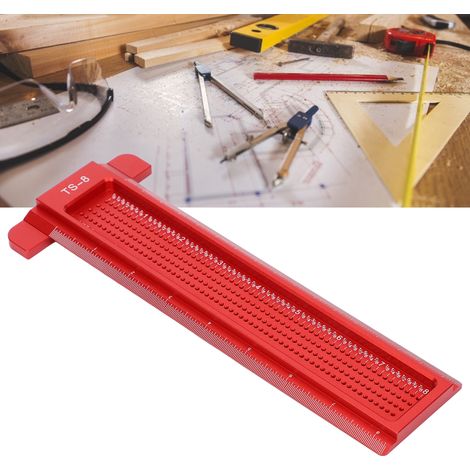 TS-8 Anreißlineal für Holzbearbeitung, Aluminiumlegierung, mit T-Teilung (0 bis 8 Zoll), Mini-Anreißwerkzeug (0 bis 8 Zoll). (1/5)