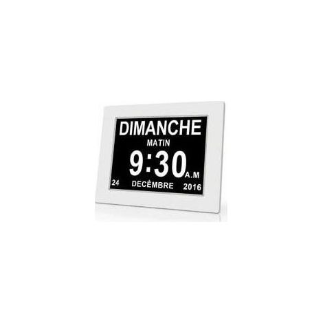 Horloge calendrier numérique One Piece 7 pouces avec date et heure, horloge Alzheimer pour parents, rappel de médicaments pour grands-parents et enfants - Blanc (1/4)