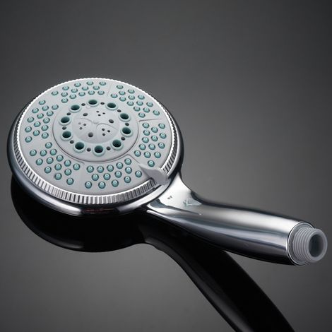 Handbrause Duschkopf mit 5 Düsen – Einstellbar – Hochdruck-Duschkopffunktionen – Verchromtes ABS – Duschkopf mit selbstreinigender Silikondüse und ergonomischem Griff