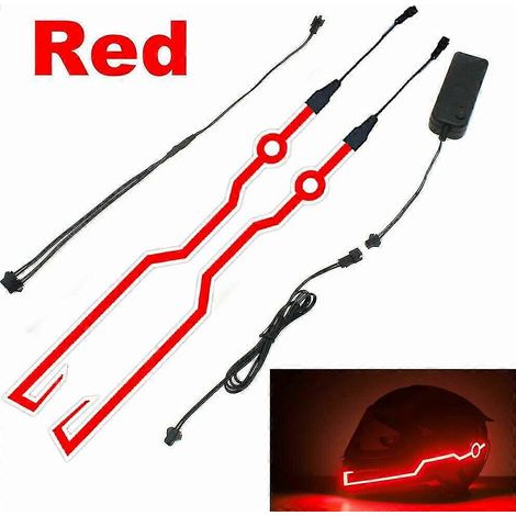 Kit d'éclairage LED pour casque de moto, bande clignotante pour la conduite de nuit, 3 modes (1/2)