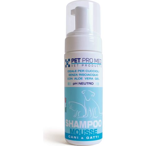 Shampoo Mousse - Ideale per il manto di cani e gatti, in particolare per i cuccioli - 1 flacone da 150 ml
