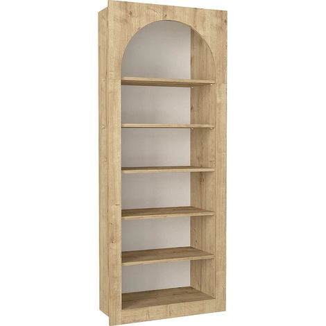 Libreria con 6 nicchie Naturale chiaro - CYMORA (1/4)