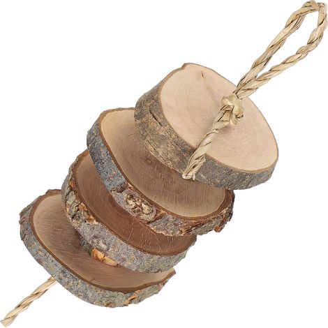 Jouets à mâcher pour hamsters, lapins et chinchillas, bâtonnets en bois de pommier, jouet pour ronger les dents des petits animaux, paille en corde courte (1/5)