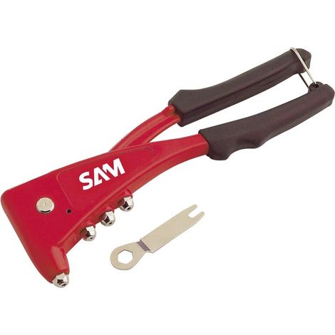 Pince à riveter SAM Outillage 3593Z - Corps rouge, poignée noire (1/2)
