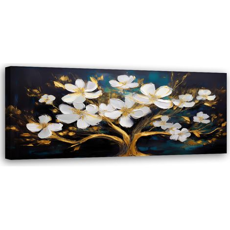 Tableau déco Arbre de vie Glamour Fleurs abstraites 90x30 (1/5)