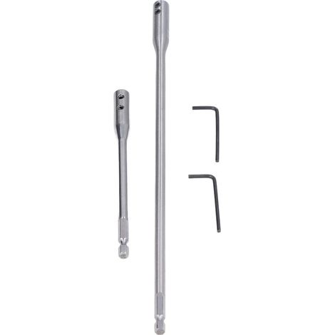 Set aus 2 Sechskantverlängerungen für Bohrer aus hochkohlenstoffhaltigem Stahl, Verlängerungsstangen mit Schraubenschlüssel für Schrauben und Muttern (1/5)