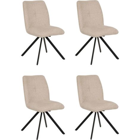 Lot de 4 Chaises Pivotantes "Gira" 88cm Beige (1/5)