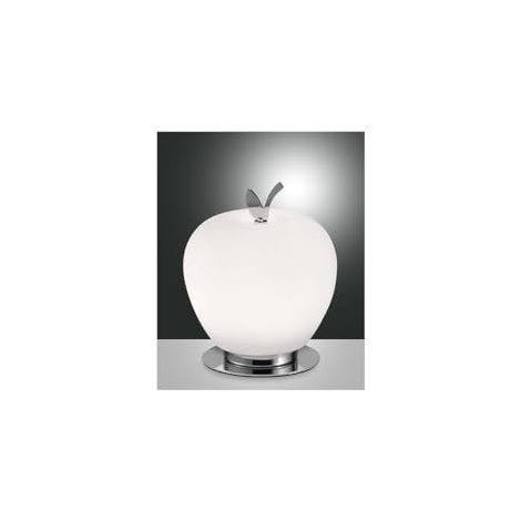 Lampe de table Wendy, LED intégrée 8 W, blanc 3000 K et chrome, variateur tactile, verre soufflé - Design moderne