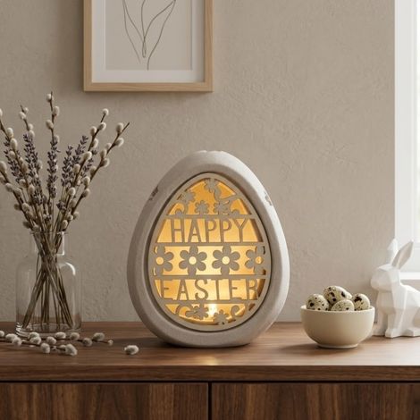 Happy Easter Cut Out LED Egg Ornament (1/2)
