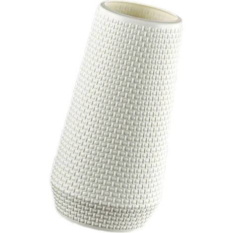 Vase décoratif texturé en plastique, centre de table, 10,4 x 25,4 cm, pour la maison, le bureau ou la chambre.