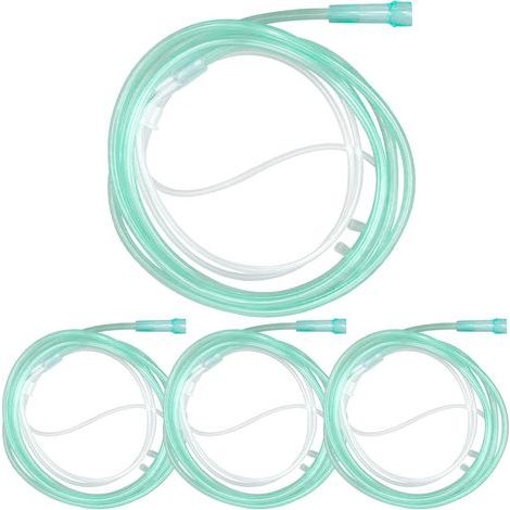Tubo de oxígeno de 4 piezas, tubo de oxígeno de PVC de grado médico de 6 mm x 2 m para adultos, cánula nasal flexible y resistente a las torceduras para máquina de oxígeno.