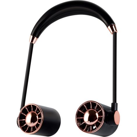 Ventilateur de cou portable rechargeable par USB. silencieux. idéal pour les voyages. les activités de plein air au bureau. noir (1/3)