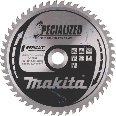 MAKITA E-12251 Efficut TCT for wood 190mm x 20mm x 50T