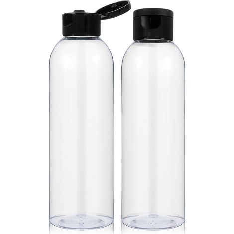 4er Set Reiseflaschen 200ml – Nachfüllbare Plastikflaschen (Flip Cap), Leere Spender für Shampoo, Spülung, Lotion, Reisegröße