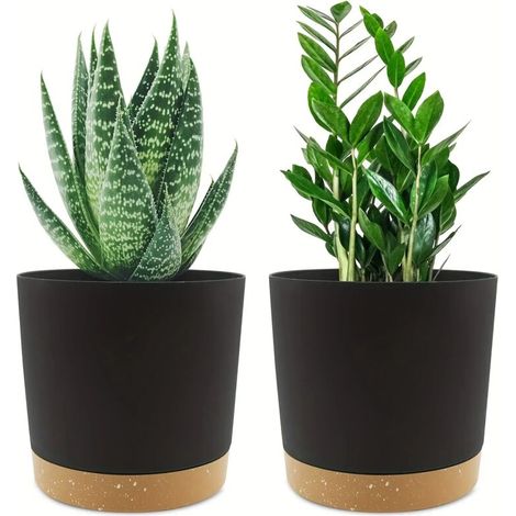 (Vert 2 pièces) 2 pots de fleurs ronds à fond amovible de 16,51 cm (6,5 pouces) - Fournitures pour jardin et maison (1/5)