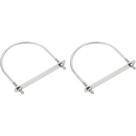 Deux étriers en U, en acier inoxydable 304, avec écrous et rondelles, adaptés aux bateaux de ski nautique et de pêche. (M6114138mm)