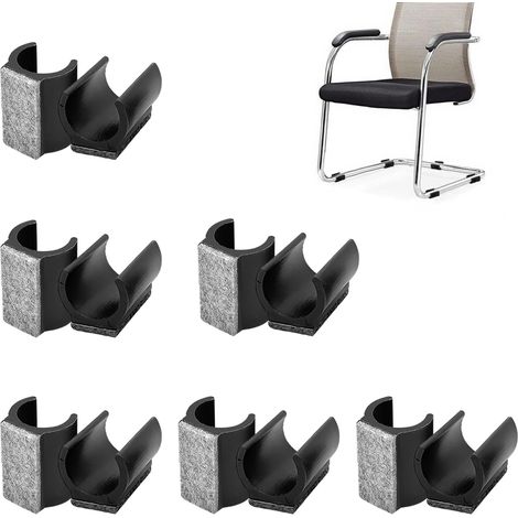 12 Pieces Chair Pads Diameter 25 mm Plastic Chair Feet U-Shaped Pad Chair with Felt Pads for Tubular Chairs Protect the Floor (1/5)