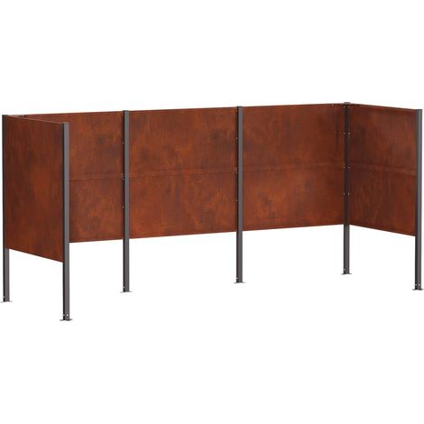 Pantalla para contenedor de basura 249 x 85 x 113 cm Oxidado vidaXL