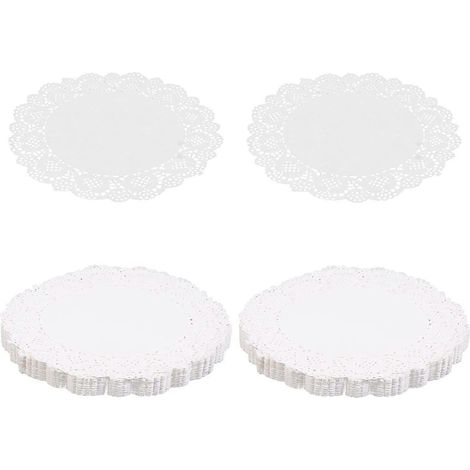 Napperons en dentelle de papier, sets de table en papier, vaisselle décorative en dentelle de papier, sets de table pour mariage, anniversaire, goûter et autres occasions spéciales (1/5)