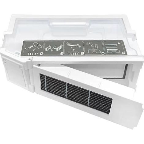 Pour aspirateur robot Ecovacs Deebot X2 / X2 Pro / X2 Omni, bac à poussière, filtre HEPA, accessoire de rechange, blanc (blanc) (1/4)