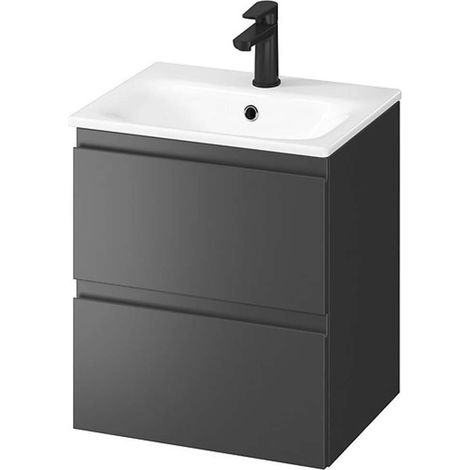 Cersanit Moduo - Mobiletto con lavabo, 57x49x40 cm, 2 cassetti, antracite S801-471-DSM (1/2)