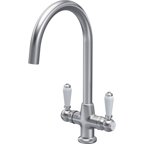 Nuie Cruciform Kitchen Sink Mixer Tap Lever Handle - Brushed Nickel (1/4)