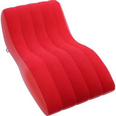 Chaise longue gonflable velours PVC transporte facile repos camping rando jardin maison pique-nique voyage 155x97x65cm 100kg 2.23kg avec rustine (1/5)