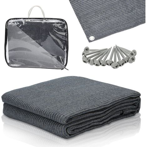 SWANEW Tappetino per tenda Tenda impermeabile da campeggio telo per tenda all'aperto telo da picnic coperta caravan ,Grigio, 400x400CM (1/5)