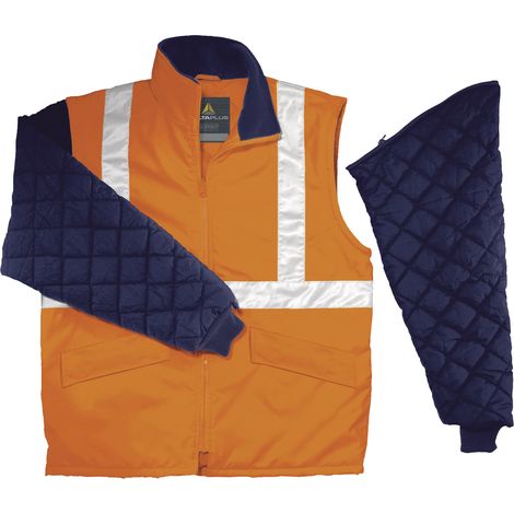 DELTA PLUS - FREEWAY GILET DE SIGNALISATION MANCHES AMOVIBLES ORANGE- FREEWHVOR0   54/56 (XL)