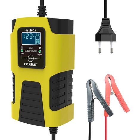 Chargeur de batterie pour moto 6 V / 12 V – Chargeur multifonction entièrement intelligent pour batteries au plomb de scooters (1/5)