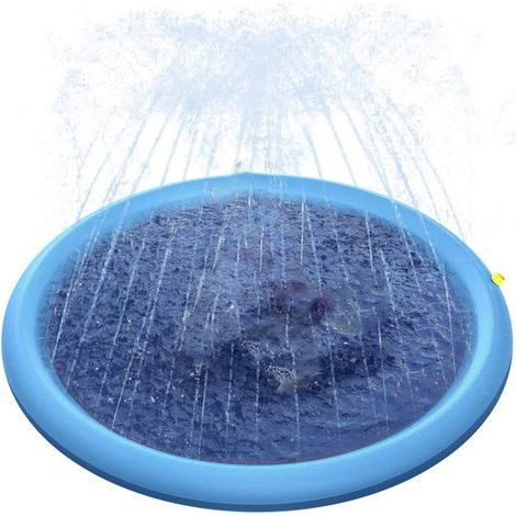 Inflatable play mat with water fountain, 170 cm, PVC, blue (1/5)