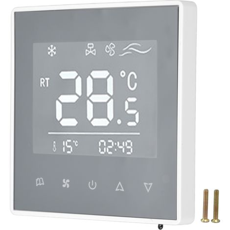 Intelligenter digitaler Thermostat mit Touchscreen-LCD für Klimaanlagen, 220-V-Temperaturregler, Weiß, für Zuhause und Hotel (1/5)
