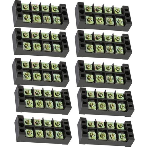 10 pièces Bloc de Bornes Électrique Positions Connecteur Filaire avec Isolation Amovible Bornier de Raccordement Sécurisé pour Circuits Domestiques et Machines (1/5)