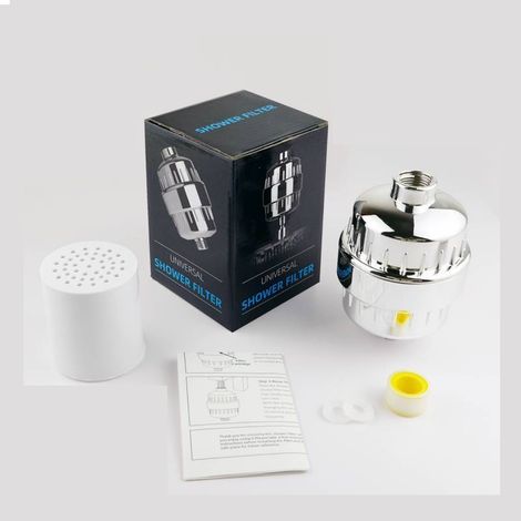 Filtre de douche à 15 étapes, filtre à eau dure, peau et cheveux plus sains, élimine le chlore, les métaux lourds et autres sédiments, adoucisseur d'eau à la vitamine C (1/3)