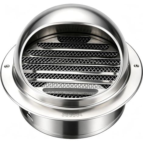 Grille de ventilation circulaire en acier inoxydable, diamètre 100 mm (1/5)