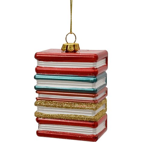 Libro decorativo smaltato glitter 6,1 x 6,7 x 7,9 cm multicolore Peraga Christmas