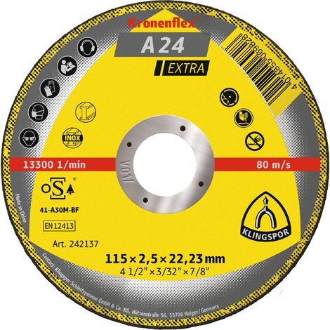 Klingspor A 24 EX Trennscheiben, 115 x 2,5 x 22,23 mm gerade 25 Stk (1/2)