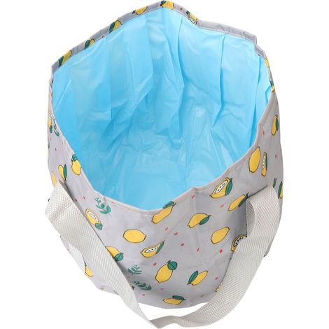 Bassine de pieds pliable imperméable résistante à la chaleur, portable pour voyage et pique-nique en plein air, gris citron, lavabo de trempage compact. (1/5)