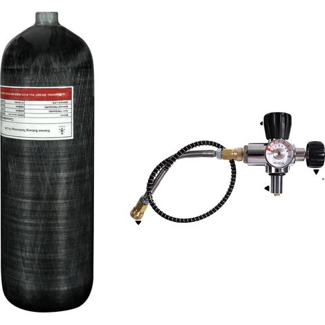 Réservoir HPA, Construction en Fibre de Carbone, Performance à Haute Pression, 6.8L avec vanne B (1/2)