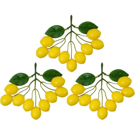 de 3 brochettes de citron artificielles en mousse (1/5)